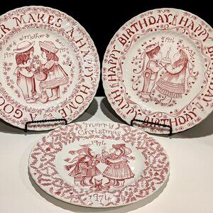 Crownford China Co. Narma Sherman Porcelain Commemorative Plates, 1974 - Set of